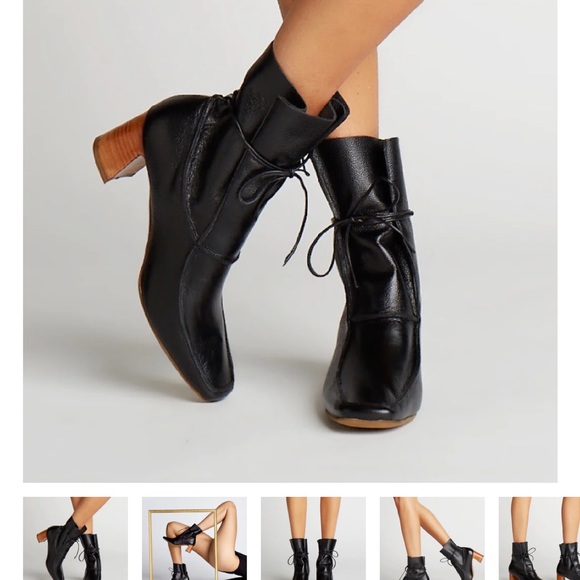 Leather Ankle Boots w/ Heel size 9 Black - Picture 7 of 8